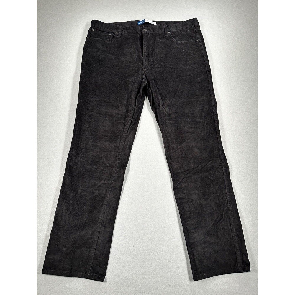Old Navy Men’s Black Corduroy Pants 38x32 Slim Built-In Flex Stretch Casual Jean